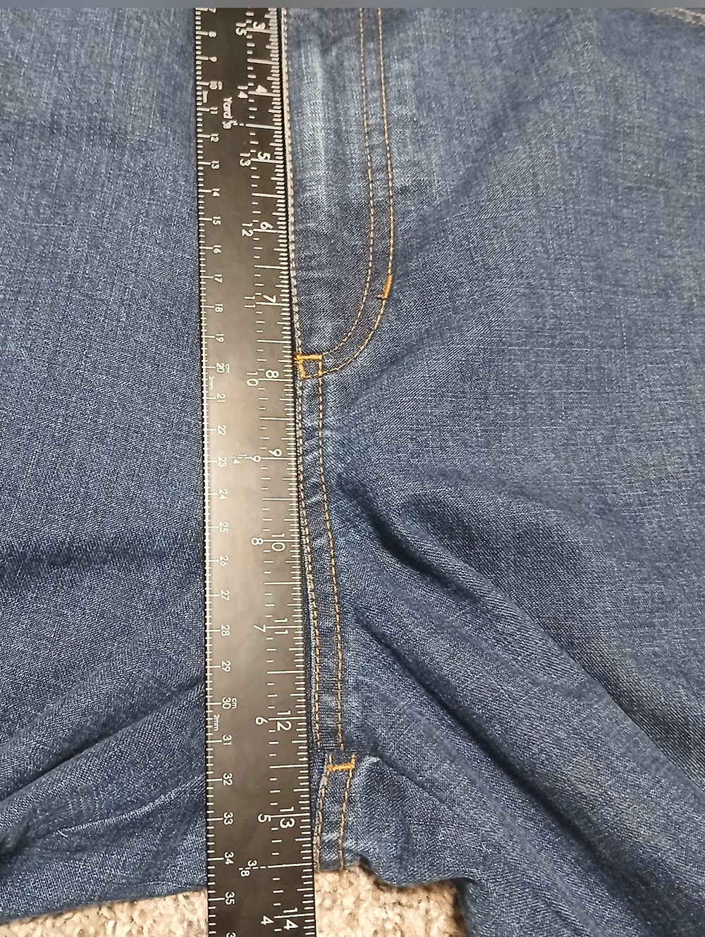 Chico's 100% Cotton Embroidered Wide Leg Denim Jeans - Multicolor Floral Detail - Picture 8 of 16